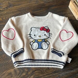 Zara Cream Hello Kitty Sweater with Red and Navy Accents